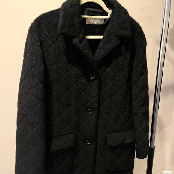Black Quilted Agnona Jacket - Picture 2 of 7